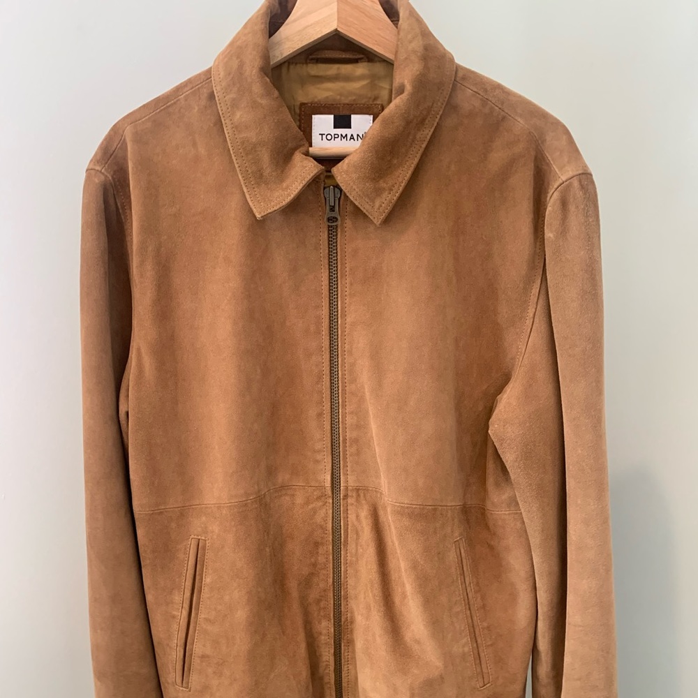 TOPMAN Tan Suede Bomber Jacket